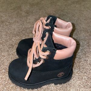 Baby girl toddler size 4 black timberlands